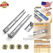 20 Inch Soft Close Drawer Slides - Max Weight 100 lbs, Blue Zinc Plated Finish