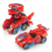 Dinosaur LED Car Toy Transformer Gift With Light & Music Effect Blue/Red/Green