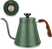 Pour Over Coffee Kettle,Three-Layer Base Kettle,Built-in Thermometer Pot for Gas Stoves for Induction Cooker (Green)