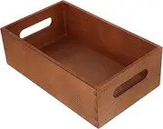 Tofficu Small Solid Wood Storage Box with Handles Multi Use Desktop Organizer for Tools Sundries More Versatile Wood Crate for Home Office Storage