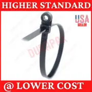 800 6" Black Mountable Head Wire Cable Zip Tie 40 Lbs Nylon Secure Fastening