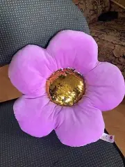ABC Bakers Purple Flower Pillow Be Amazing Gold Sequin Girl Scouts Plush 2021