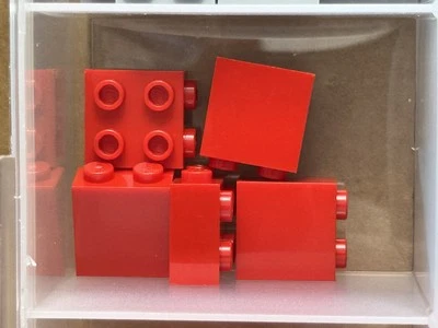 LEGO Parts - Red Brick 1 x 2 x 1 2/3 with Studs on Side - No 22885 - QTY 5