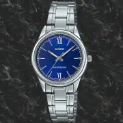 Casio LTP-V005D-2B2 Women's Blue Analog Watch Steel Band New