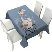 Funny Spring Chic Llama Tablecloth