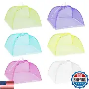 6 Pack Colored Mesh Food Cover Tents by Winknowl, Reusable and Collapsible La