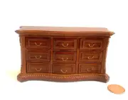 BESPAQ DOLLHOUSE MINIATURE NINE DRAWER CABINET WITH A WALNUT FINISH 2683 NWN