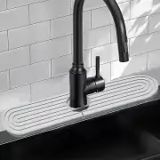Kitchen Faucet Splash Guard, Diatomite Stone Drying Mat For Kitchen Counter,F...