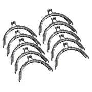 10pcs Metal Purse Frame 4.1" Kiss Lock Clasp Frame Rectangle Embossed Black