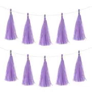 25Pcs Light Purple Tassel Garland Banner with Rope