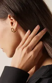 [Bottega Veneta] 18k Yellow Gold-Plated Sterling Silver Earrings