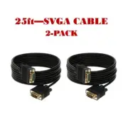 2-Pack- 25ft SVGA Male/Male Cable- PC Monitor Projector HDTV- High-Quality Cord
