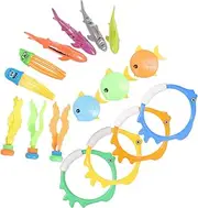 1Set Underwater Diving Swimming Game Kit with Diving Sticks Rings Sea Creatures for Pool Fun Skill Development for Summer Play