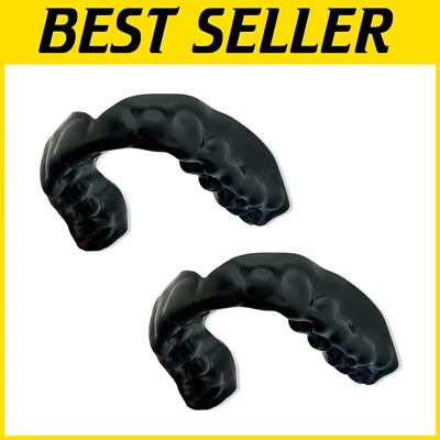 Ultra-Thin Black Sports Mouthguard Set - Maximum Protection for Active Adults