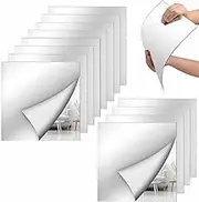 Wall Mirror Full Length Mirror for Wall,Home Gym Mirror 10''x10'' x 12PCS, Glass Frameless Body Mirror Wall-Mounted Full Length Mirror Tiles for Gym, Bedroom, Living Room, Over The Door