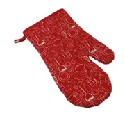 2Pcs Anti-Hot Cotton Multi Purpose Kitchen Tool Black/Red Microwave Oven Glove Insulation Pad Cushion