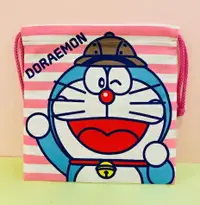 在飛比找樂天市場購物網優惠-【震撼精品百貨】Doraemon 哆啦A夢 束口袋-粉白條 