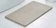 Holiday Christmas Santa Silver Grey Memory Foam Anti Fatigue Kitchen Bath Mat