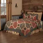 Maisie Patchwork Luxury King Quilt. VHC Brands. Black, Tan, Red