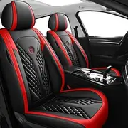 DELPOS Car Seat Covers Suitable for Mini Cooper R50 R52 R53 R56 R57 R58 F55 F56F57 Countryman R60 F60 Car Seat Cover Accessories, Black Red