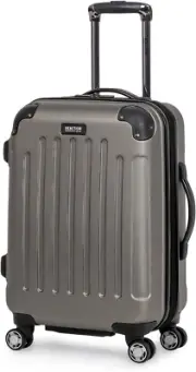 Renegade Luggage Expandable 8-Wheel Spinner Lightweight Hardside Suitcase, Silve