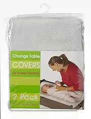 Sweet Dreams Change Table Mattress Covers, Beige (Pack of 2)