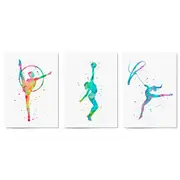 Set of 3 Gymnastics Dance Girls Wall Art