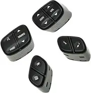 MKVAXR Car Cruise Control Button, for Buick, for Rainier 2003 2004 2005 2006 2007 1999443 Car Steering Wheel Volume Control Switch Button Radio Source Switch 1999442 Car Steering Wheel Switch Kit(BLAC