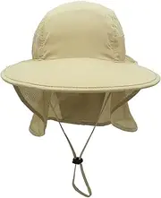 [CLSQLXYJZC] Summer Sunshade Fisherman Hat, Outdoor Big Eaves with Neck Guard Beach Sunscreen Quick Drying Sun Hat, for Fishing Camping Traveling Bush Bucket Hat