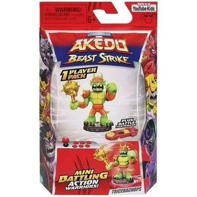Legends of Akedo Beast Strike Tricerachops Mini Battling Action Figure Toy