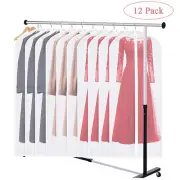 12 Pack Hanging Garment Bag, 60x140cm Suit Bags Breathable Moth Proof Zipper