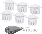 Baxnore 25mm Surfboard Tail Rudder Slot Plugs Kit, Plastic Foot Rope Cups with Stainless Screws Wrench for Surfboard Fin Assembly