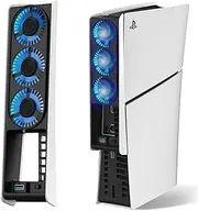 JUSPRO Cooling Fan for PS5 Slim, Upgraded Quiet Cooler Fan with LED Light for PS5 Slim Console Digital & Discs Edition