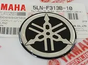 Yamaha 5LN-F313B-10 - Genuine 40MM Diameter Yamaha Tuning Fork Decal Sticker Emblem Logo Black/Silver Raised Domed Gel Resin Self Adhesive Motorcycle/Jet Ski/ATV/Snowmobile