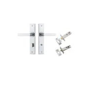 Osaka Lever Chamfered Backplate Privacy Kit w Privacy Turn Brushed Chrome