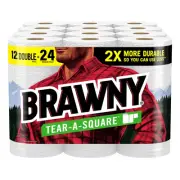 Brawny Tear-A-Square Paper Towels 12 Double Rolls = 24 Regular Rolls 3 Sheet ...