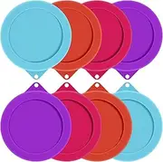 Hushee 8 Pack 2 Cup Round Silicone Storage Cover Lids Replacement Colored Anchor Replacement Lids for Glass Bowls (Container not Included), Microwave, Dishwasher and Freezer Safe (Dark Color)