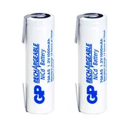 2x 1pc GP 1.2V 1000mAh NiCAD AA Tagged Rechargeable Reusable Battery for Phones