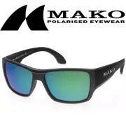 Mako Covert Polarised Sunglasses with Glass Rose Green Mirror Lens & Black Frame