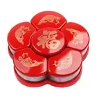 6 Compartment Fruit Plates Storage Tray for w/ Lid Cover Sugar Candy