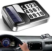 Car Parking Card Number Plate | Temporary Stop Number Plate | Fashion Decorative Solar Powered LED Car Parking Card Number Plate Car Interior Decoration Accessories