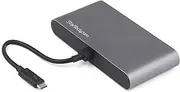 Startech Thunderbolt 3 Mini Dock with Dual 4K 60Hz DisplayPort Portable Dual Monitor Docking Station, Grey