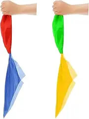 Hestya Magic Scarves Color Changing Silk Hanky Magic Props Scarf for Magic Trick Streets Toys (2 Pieces)