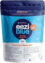 Eeziblue Monthly Algaecide for Swimming Pool, Pool Algaecide for Inground Pool & Above Ground Pool - Effective Monthly Treatment to Prevent Algae Growth up to 13,000 Gallons