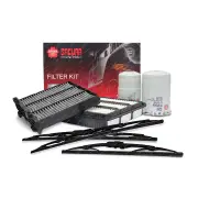 Sakura Front + Rear Wiper Blades & 4WD Filter Kit for Mitsubishi Pajero NM