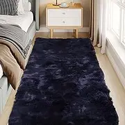 Fluffy Area Rugs Living Room Rugs for Bedroom Anti-Skid Comfortable Large Rugs Shaggy Area Rug Carpet for Living Room Modern Indoor Home Floor Carpets(80 * 160cm (Navy Blue)