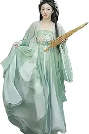 [REDBMX] Chinese Style Hanfu Dress Women Sweet Floral Embroidery Princess Hanfu Set Lady Carnival Fairy Cosplay Dance Dress Suit