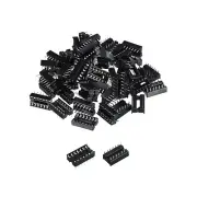 DIP IC Chip Socket Adapter Flat Pin 14P 2.54mm Pitch IC Socket, 30 Pack
