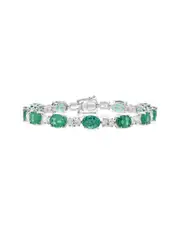 Diana M. Fine Jewelry 18K 18.31 ct. tw. Diamond & Emerald Bracelet
