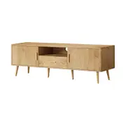 Oikiture TV Cabinet Entertainment Unit Stand Storage Drawer Shelf Oak